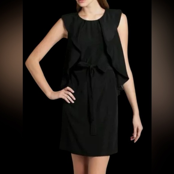 Guess by Marciano Elegant Black Cammun Sleeveless Ruffle Dress - Picture 3 of 15